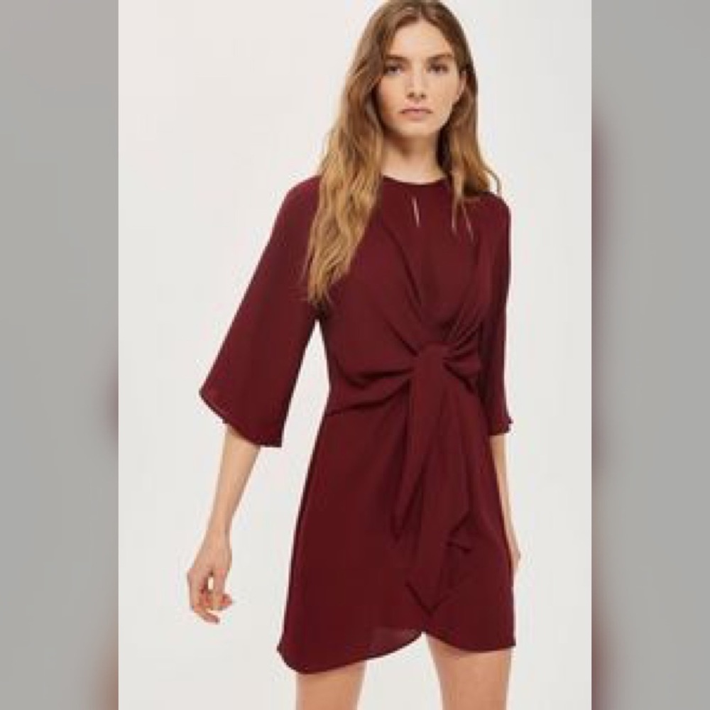 Topshop Front Tie Mini Dress
